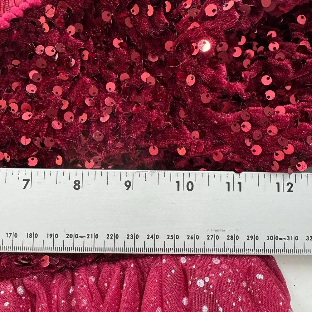 NNJXD Girls Formal Dress 110 US 5 Red Sequin Glitter Embellished Party Wedding